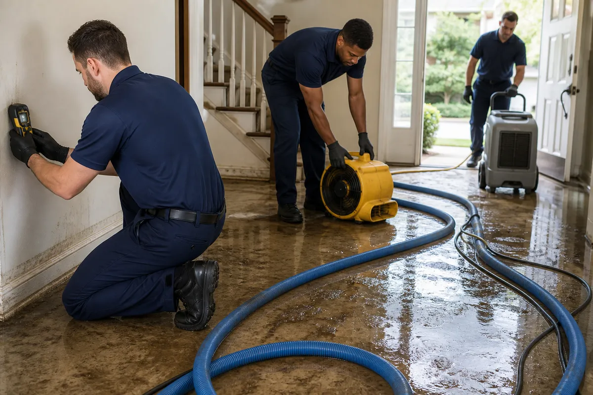 Floodline Restoration Co. crew at work in Paramus, NJ